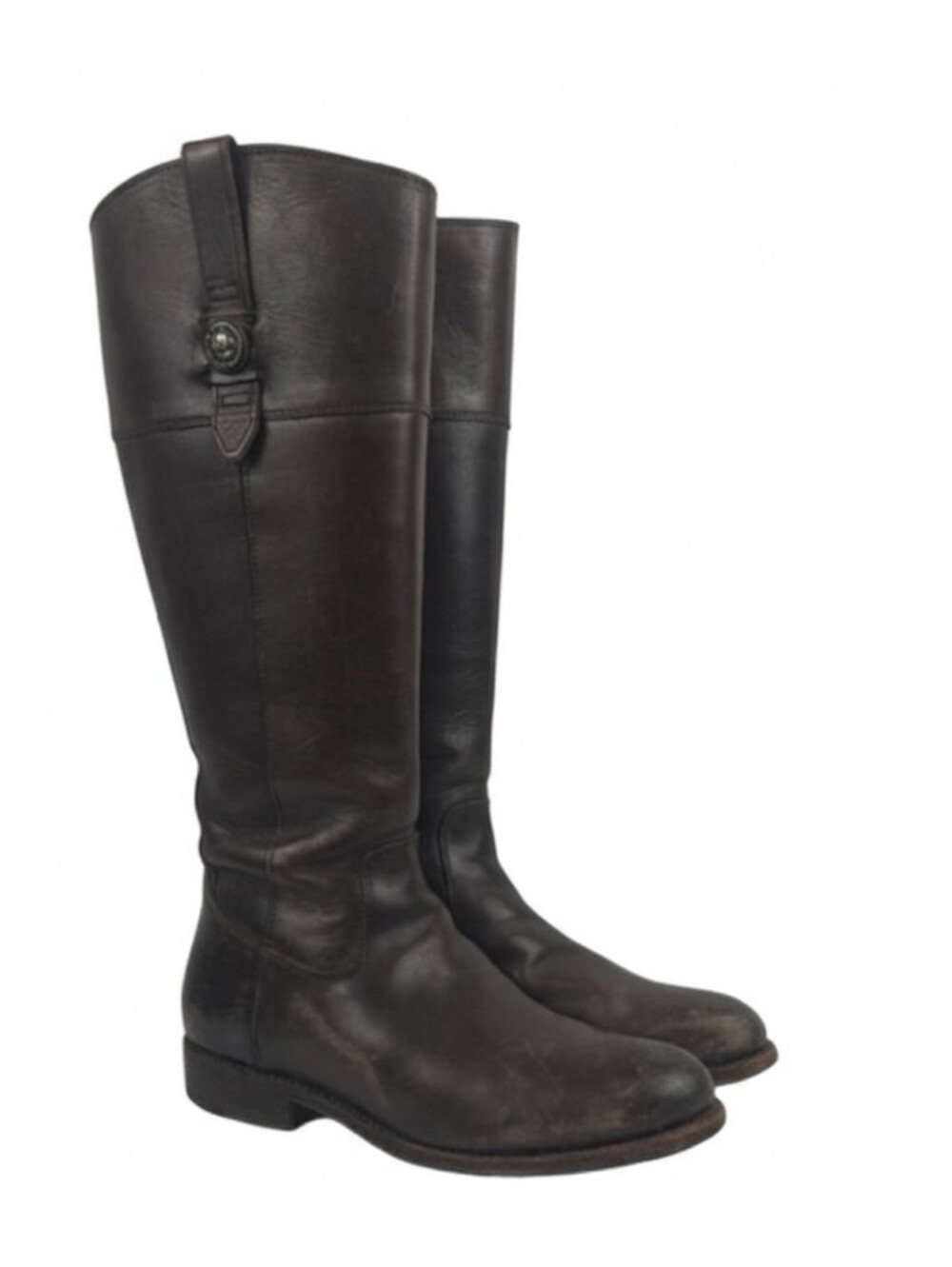 Frye Jayden Brown Leather‎ Button Tall Riding Women's Boots Size 8.5